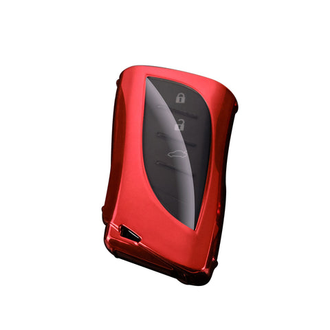 Red Soft TPU Full Protect Remote Control Key Fob Cover For Lexus ES350 2018-2022