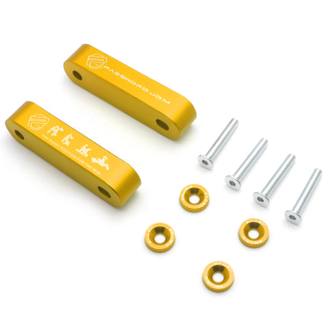 Red / Gold / Blue / Black / Neo / Silver Hood Spacer Riser Kit for Honda Civic Acura Integra, Aluminum Alloy Billet Car Hood Vent Spacer Riser Modification Set