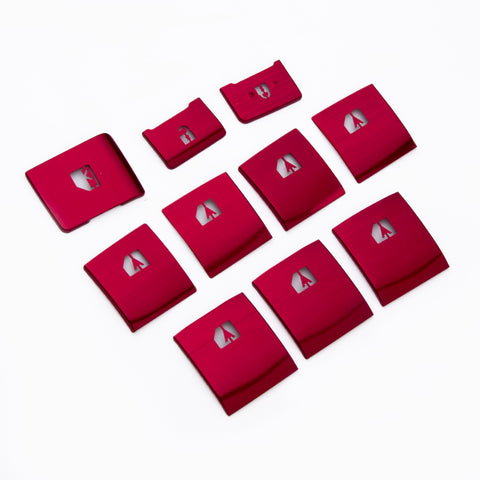 Sporty Red Aluminum Alloy Window Switch Cover Trim For Toyota Camry 2018-2022