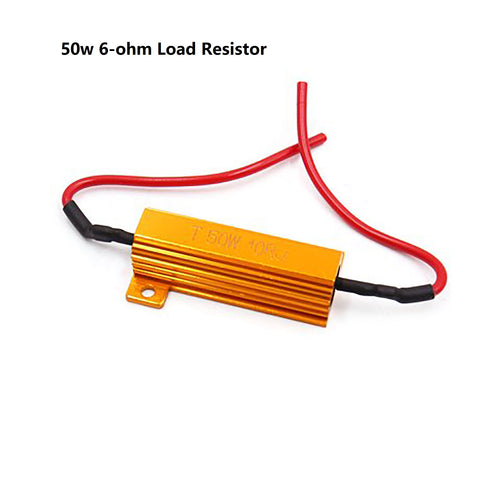 2pcs 50w 6-ohm Load Resistor Fix LED Bulb Fast Hyper Flash Turn Signal Blink Error Code