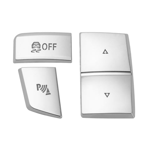 Chrome Silver Center Console Gear Shift Side Button Switch Cover Trim 3Pcs For BMW 5 6 7 Series X3 X4 2011-2018 F01 F02 F06 F07 F10 F12 F13 F25 F26