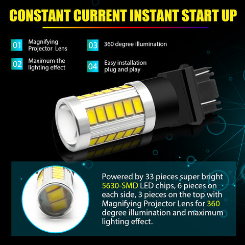 White 33-SMD 3157 3156 LED Backup Reverse Light Bulb for Ford F-150 F-250 1991-2018