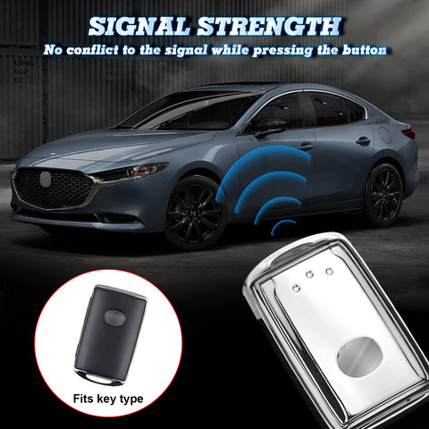 Silver Soft TPU Full Protect Remote Smart Key Fob Cover For Mazda 3 2019-2025