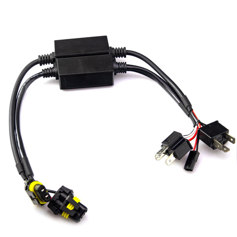 2pcs Easy Relay H4 9003 Hi/Lo Bi-Xenon HID Conversion Kit Wiring Harness