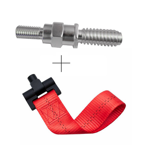 Red / Blue / Black JDM Style Tow Hole Adapter with Towing Strap for BMW X1 X3 X4 X5 X6 2 3 4 5 Fxx Series 2012+
