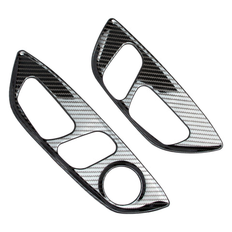 Carbon Fiber Texture Stainless Steel Seat Handle Panel Cover For Toyota Camry 2018-2024