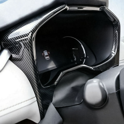 Auto Center Dashboard Instrument Frame Cover Trim For Toyota RAV4 2019-2024 , Carbon Fiber Pattern