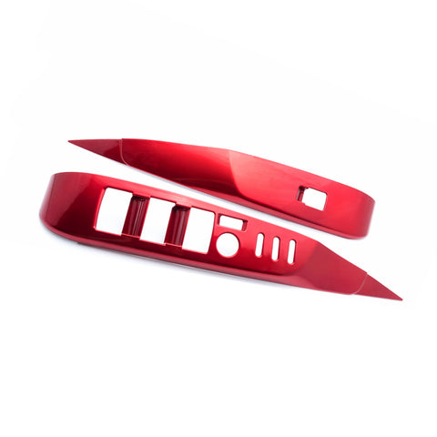 4pcs Carbon Fiber Pattern / Red ABS Car Door Window Lock Panel Switch Bezel Cover Driver Passenger Side for Toyota Camry 2018-2024