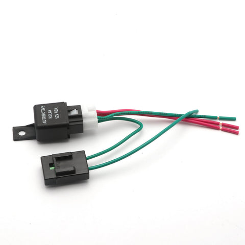 12V 30A 4-pin SPDT Relay w/Base, Fuse Box and Wiring Pigtails, Compatible with All Cars Trucks SUV Off-Road Vehicles