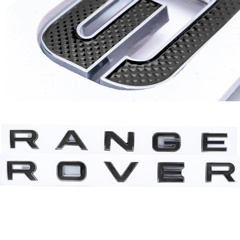 For Land Rover Front Hood 3D Emblem - Black/ Red RANGE ROVER Letter ABS Badge Decal for Rear Trunk Tailgate Decoration
