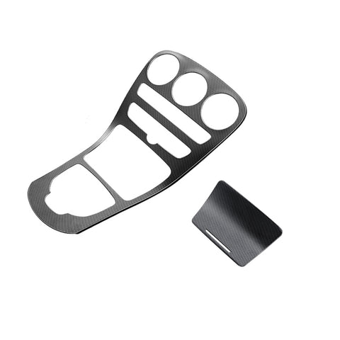 for Mercedes Benz C Class Carbon Fiber Pattern Center Console Gear Shift Panel Cover Trim, Central Control Panel Frame Decorative Sticker Fit for Mercedes Benz C Class W205 / GLC Class W253 2015-2018 (Long Wheelbase, Without Clock / With Clock)