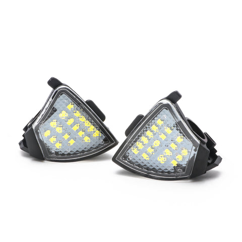 LED Side Mirror Puddle Light Assembly for Volkswagen Golf 5 Mk5 MKV Passat Jetta Eos, 18-SMD White Super Bright LED Side Under Mirror Puddle Lamp Rear View Mirror Puddle Light