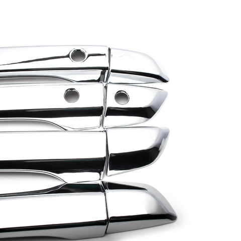 Sporty Carbon Fiber Style / Styling ABS Chrome Car Door Exterior Handle Cover Trim Guard for Honda Civic 2016-2019