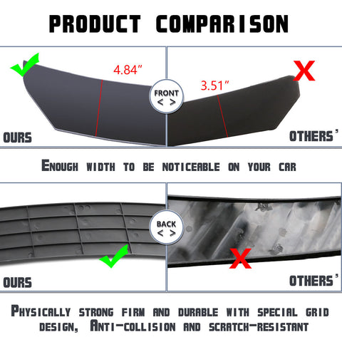 Front Bumper Lip Chin Spoiler Splitter Diffuser Protector Guard Gloss Black 3pcs Universal Fit For Most Cars Auto Front Trim Body Kit