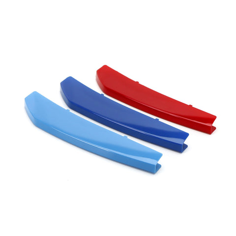 1 Set TRI Color Sporty Kidney Grille Insert Trim Stripe Exactly Fit BMW 6 Series GT G32 2018 2019 (9 Beam Bars)