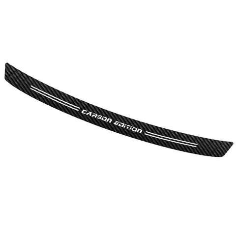 Carbon Fiber Texture Car Rear Bumper Guard Sticker, Sporty Rear Trunk Sill Scratch Protector Vinyl Decal, 35.43"/41.33"