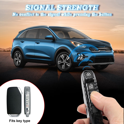 Carbon Fiber Texture Full Covered Remote Key Skin Cover For Kia Optima 2018-22
