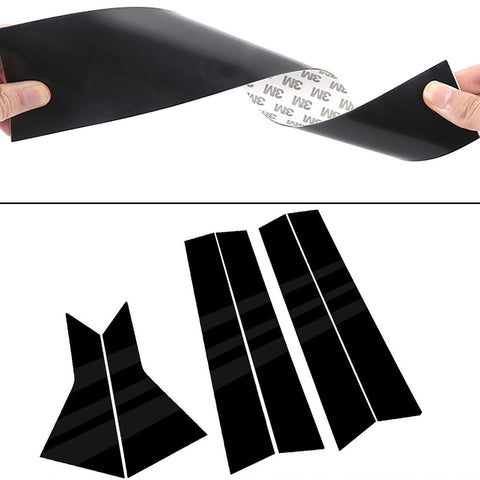 Car Door Pillar Protector - PC Auto Door Window Pillar Cover Post Trim for Honda Civic(4dr) 2016-2020 - 6pcs Glossy Black
