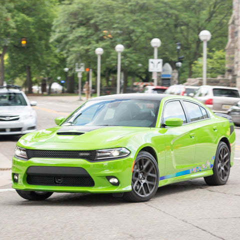 78" Reflective Car Door Body Side Door Vinyl Stripe Graphic Decal Sticker Colorful Checkered Racing Flag Style 2Pcs