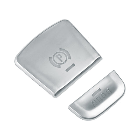 2Pcs Silver Gear P Brake+Hold Function Button Cover For BMW F10 5 Series 18-19