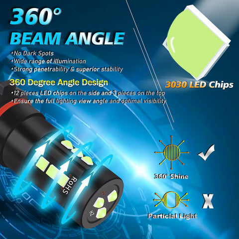 For Chevy Camaro 2010-2015 High Power Blue LED Bulbs Daytime Running Light P13W