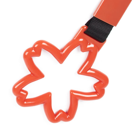 Orange Tsurikawa Handle Ring Sakura Shaped Japanese Car Warning Loop Decoration