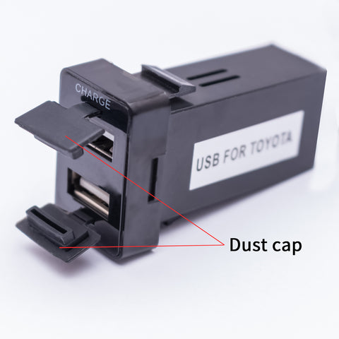 Dual USB Car Charger Socket with Audio Input Port for Toyota FJ Cruiser Highlander Tacoma 4Runner Camry RAV4 Tundra - High Speed USB Charging for iPhone iPad Samsung Digital Camera
