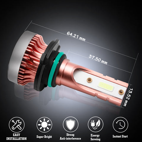 9006 COB LED Fog Lights Bulb Conversion Kit 8000K Ice Blue Daytime Running Light