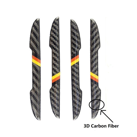 Xotic Tech 4 x Germany Flag M-color Carbon Fiber Side Door Edge Guard Strips Protector Stickers