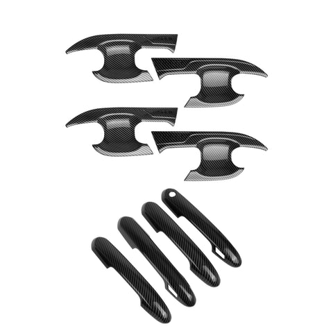 8PCS Door Handle + Door Handle Bowl Cover Trim Kit For Toyota Highlander 2020-UP, Carbon Fiber Pattern