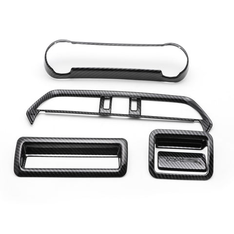 5pcs for Toyota RAV4 2019 2020 2021 Interior Cover Trim ABS Carbon Fiber, AC Panel Frame Cover + Dashboard Air Vent Cover Molding + Glove Box Handle Cover Decor + Multifunction Button Frame Trim