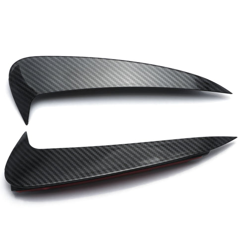 Carbon Fiber Pattern Rear Bumper Air Vent Spoiler Splitter Canard Insert Cover Trim Fit For Mercedes Benz W205 C-Class 2 Door Coupe C43 AMG C180 C200 C300 2017 2018 2019 2020