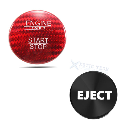Set Red Carbon Engine Start + Cigarette Lighter Eject Button Trim For Mercedes B C E S G CL SL ML GL CLA CLS GLA GLC GLK GLE GLS Class W176 W246 W205 X253 X156 C117