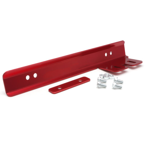 Black / Red Aluminum Front Bumper License Plate Relocator Mounting Bracket Holder Bar Universal