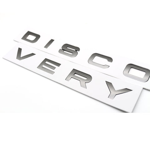 Xotic Tech DISCOVERY Letter ABS Emblem Badge Sticker for Land Rover Front Hood Rear Trunk Titanium Grey