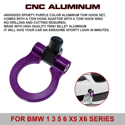 Purple CNC Euro Racing Style Tow Hook For BMW 1 3 5 Series X5 X6 Mini Cooper R55