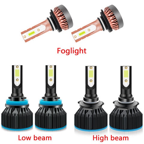 6pcs LED Headlight High Low Beam Fog Light Bulb Ice Blue 8000K for Ford F-150 2015-2019, Extremely Bright LED Headlight Fog Lamp Package Set