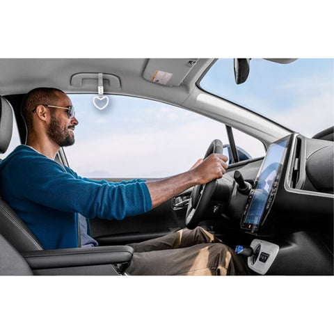 White Tsurikawa Handle Ring Heart Shaped Japanese Car Warning Loop Decoration