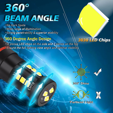 For Chevy Camaro 10-15 LED Bulb Daytime Running Light 6000K White P13W Fog Lamp