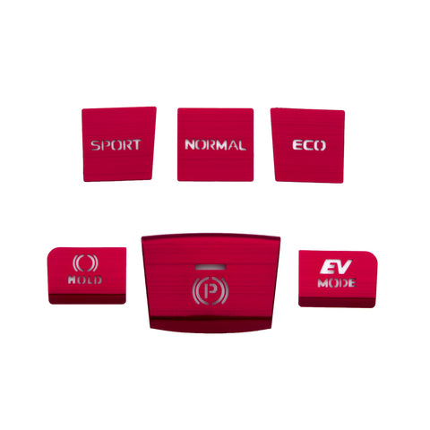 Red Aluminum Alloy Gear Shift Switch Cover Trim For Toyota Camry Hybrid 2018-22