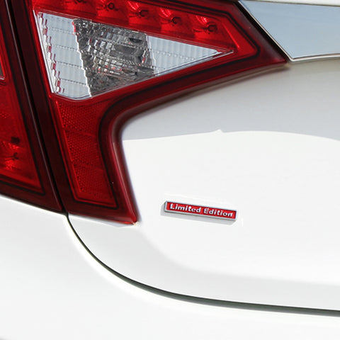 2pcs Universal Limited Edition Logo Emblem Metal Badge Sticker Decal for Side Fender Trunk Compatible with Most Cars (9.5cm x 1.5cm Red)