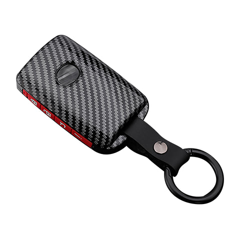 Carbon Fiber Texture Full Protect Keyless Key Fob Cover For Mazda CX-9 2020-23