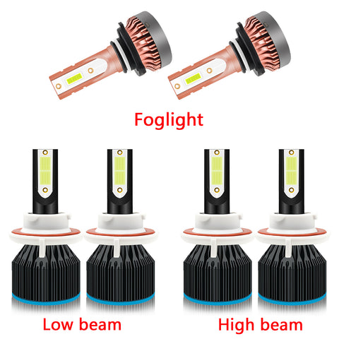 6pcs for Ford F250 F350 F450 F550 2005-2019 LED Headlight High Low Beam Fog Light Bulb Ice Blue 8000K, Super Bright LED Headlight Fog Lamp Combo Set