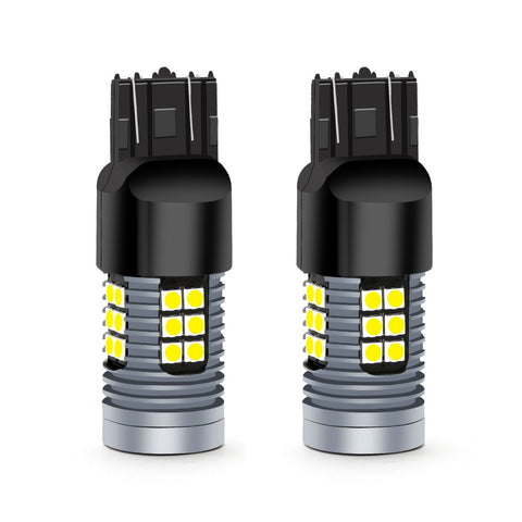 2x 7440 7443 Strobe Flashing Brake Stop Back Up Reverse Signal Light Bulbs White