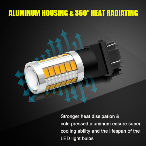 Amber/White 3157 LED Bulb Super Bright Projector Lens 3156 3056 3157KX 4157 3457 4157NAK 3757 T25 LED Turn Signal Blinker Light Brake Tail Parking Lamp