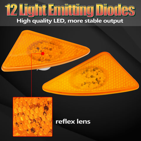 LED Amber Front Cab Flare Side Marker Turn Signal Corner Light Lamp for Kenworth T660 T600 T170 T270 T370 Semi-Trucks