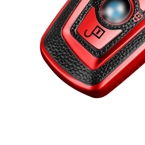 Red TPU Leather Full Seal Remote Key Fob Case Cover For BMW 1 2 3 4 5 6 7 Series