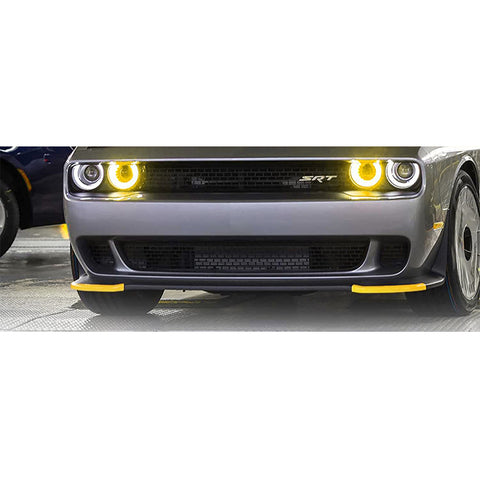 2X Yellow Front Bumper Lip Corner Molding Trim For Challenger Hellcat 2015-2023
