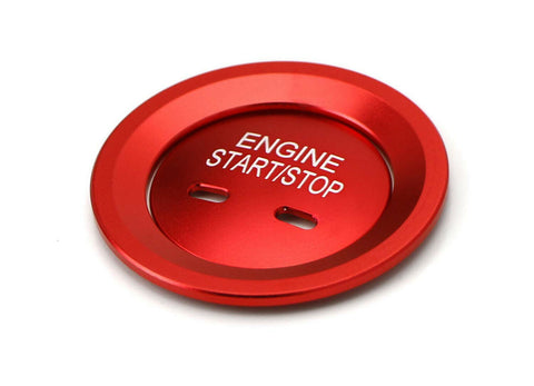 Blue/ Gold/ Red/ Silver Keyless Engine Start Stop Button Cap with Surrounding Trim Ring for Chevy VW Cadillac GMC