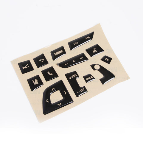 Set Black Steering Wheel Switch Cover Trim Decor For Toyota Highlander 2020-2022